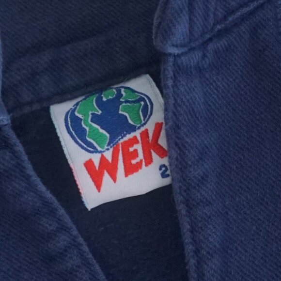 Vintage '90S Wek Navy Denim Boxy Collared Light Weight Sweater Medium (2) - Picture 9 of 9